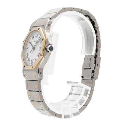 Cartier Santos Octagon LM Ivory Dial Watch — view 2