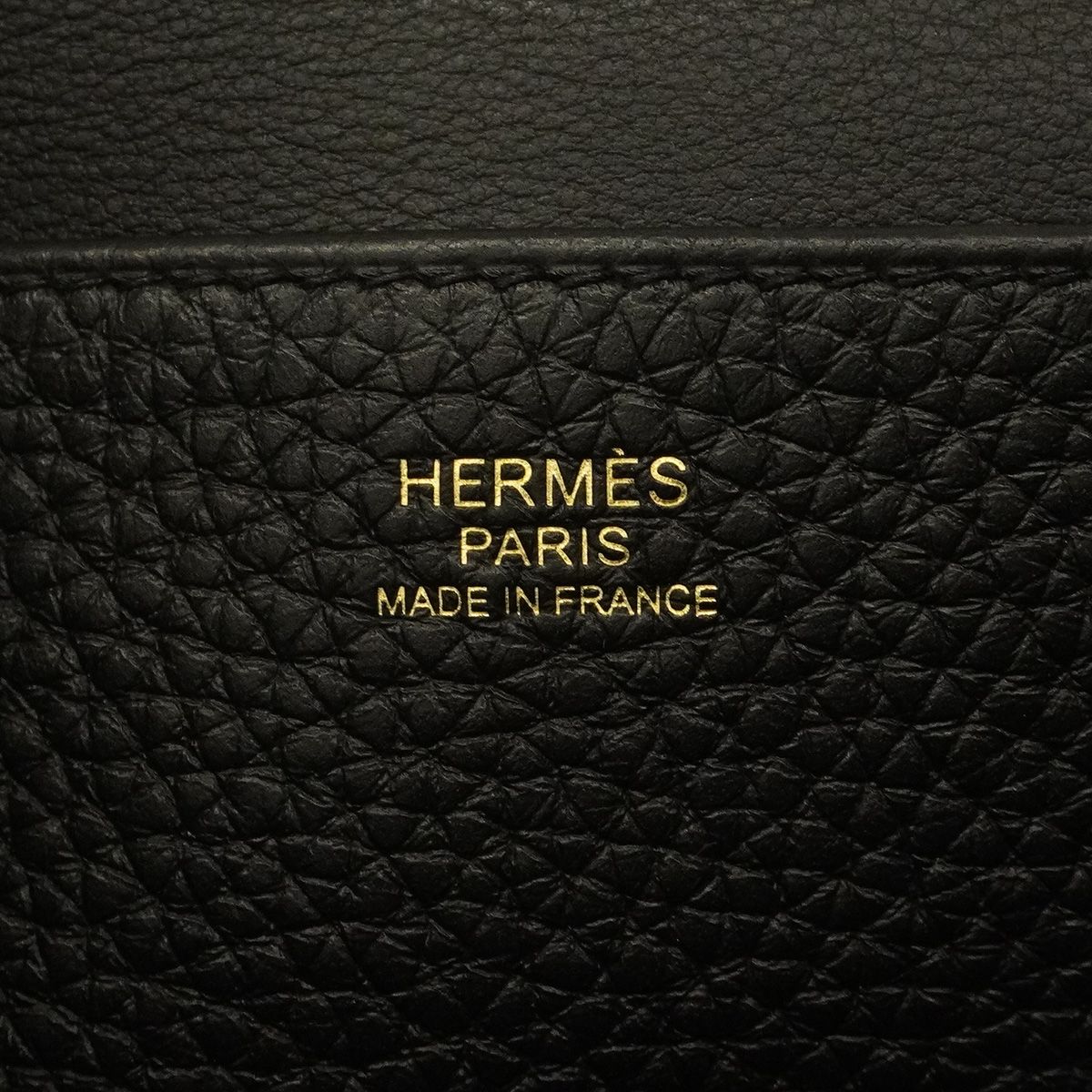 Hermes Handle Halzan 31 Taurillon Clemence Black Gold Shoulder Bag — view 5
