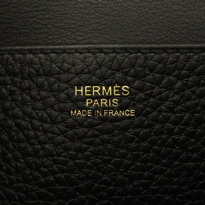 Hermes Handle Halzan 31 Taurillon Clemence Black Gold Shoulder Bag — view 5