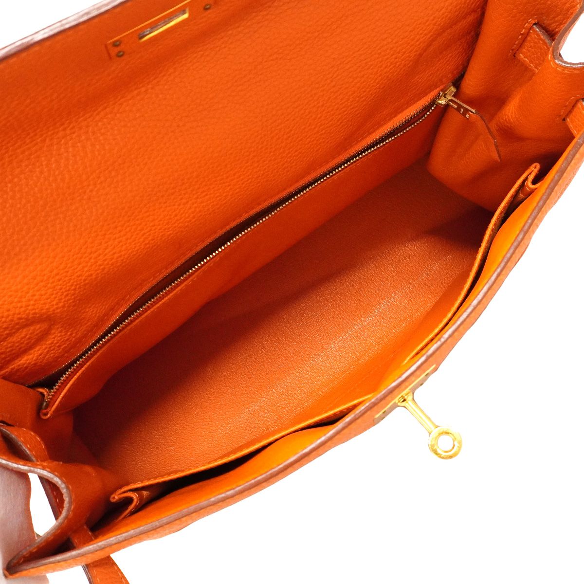 Hermes Handbag Kelly 32 Togo Orange Gold 2-Way Bag — view 4