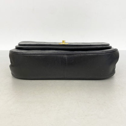 Chanel Shoulder Bag Quilted Lambskin Black Gold — view 3