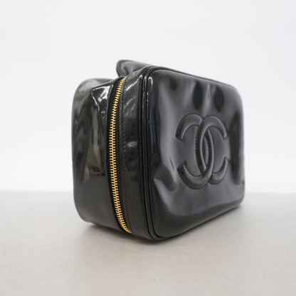 Chanel Vanity Bag Patent Leather Black Gold 2-Way Bag — view 2