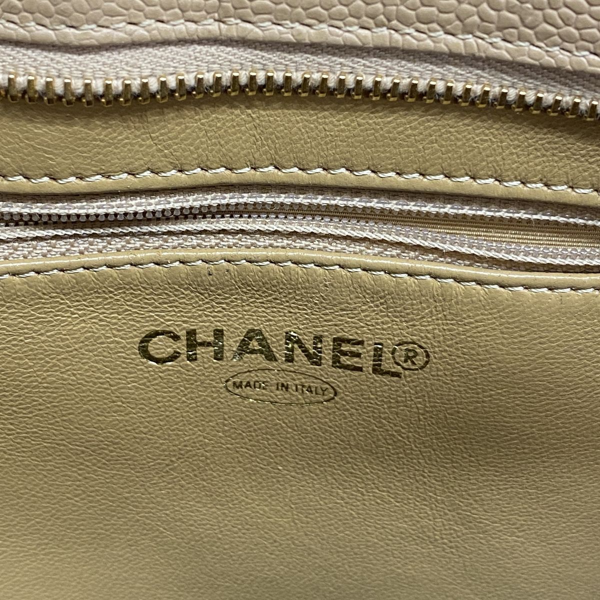 Chanel Tote Bag Reissue Caviar Leather Beige Gold — view 5