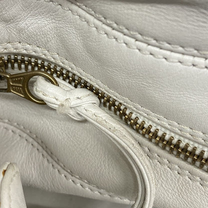 Chanel Shoulder Bag Leather White Gold — view 7