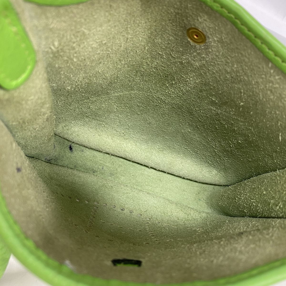 Hermes Shoulder Bag Evelyne TPM Taurillon Clemence Apple Green Gold — view 4