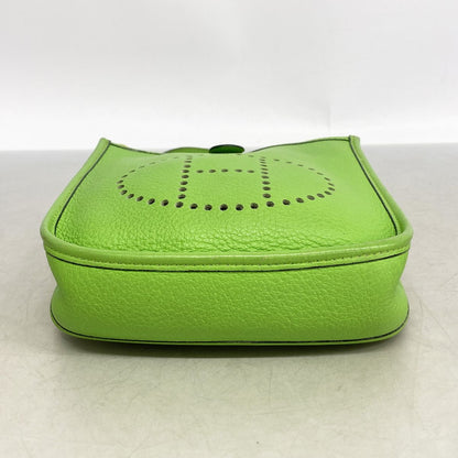 Hermes Shoulder Bag Evelyne TPM Taurillon Clemence Apple Green Gold — view 3