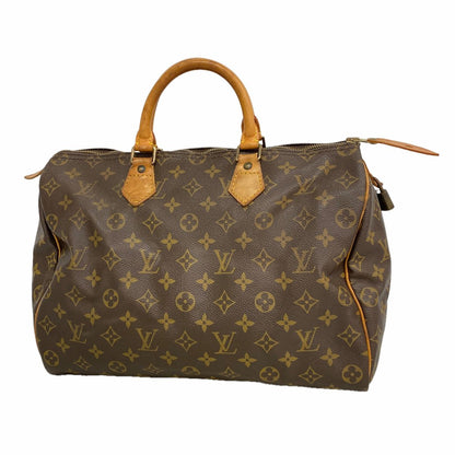 Louis Vuitton Handle Monogram Speedy 35 Brown Handbag