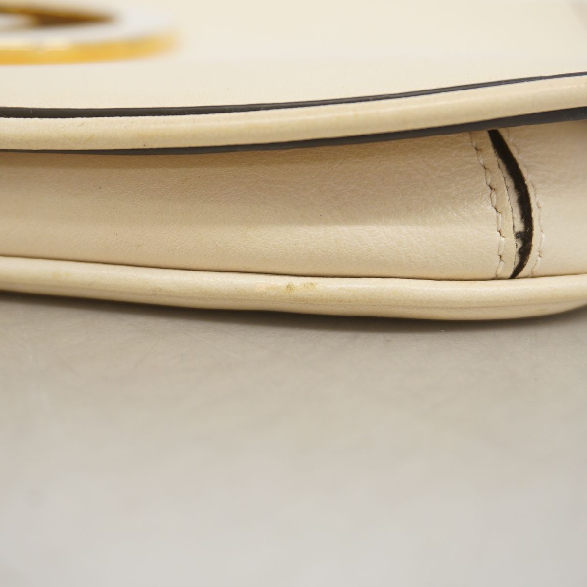 Gucci Shoulder Bag Blondie Leather Beige Gold — view 7