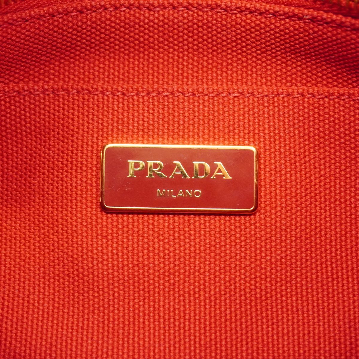 Prada Tote Bag Canapa Canvas Red Gold 2-Way — view 5