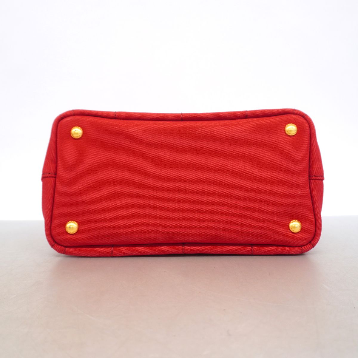 Prada Tote Bag Canapa Canvas Red Gold 2-Way — view 3
