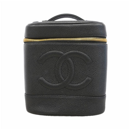 Chanel Vanity Bag Caviar Leather Black Gold