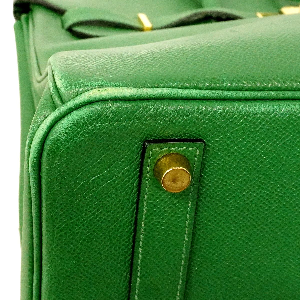 Hermes Birkin 35 Courchevel Green Gold Handbag — view 6