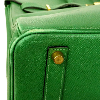 Hermes Birkin 35 Courchevel Green Gold Handbag — view 6