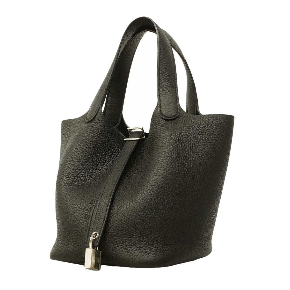 Hermes Picotin Lock PM Taurillon Clemence Black Silver Handbag