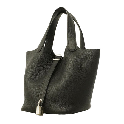 Hermes Picotin Lock PM Taurillon Clemence Black Silver Handbag