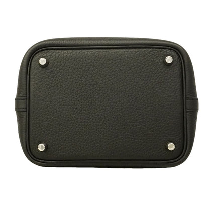 Hermes Picotin Lock PM Taurillon Clemence Black Silver Handbag — view 3