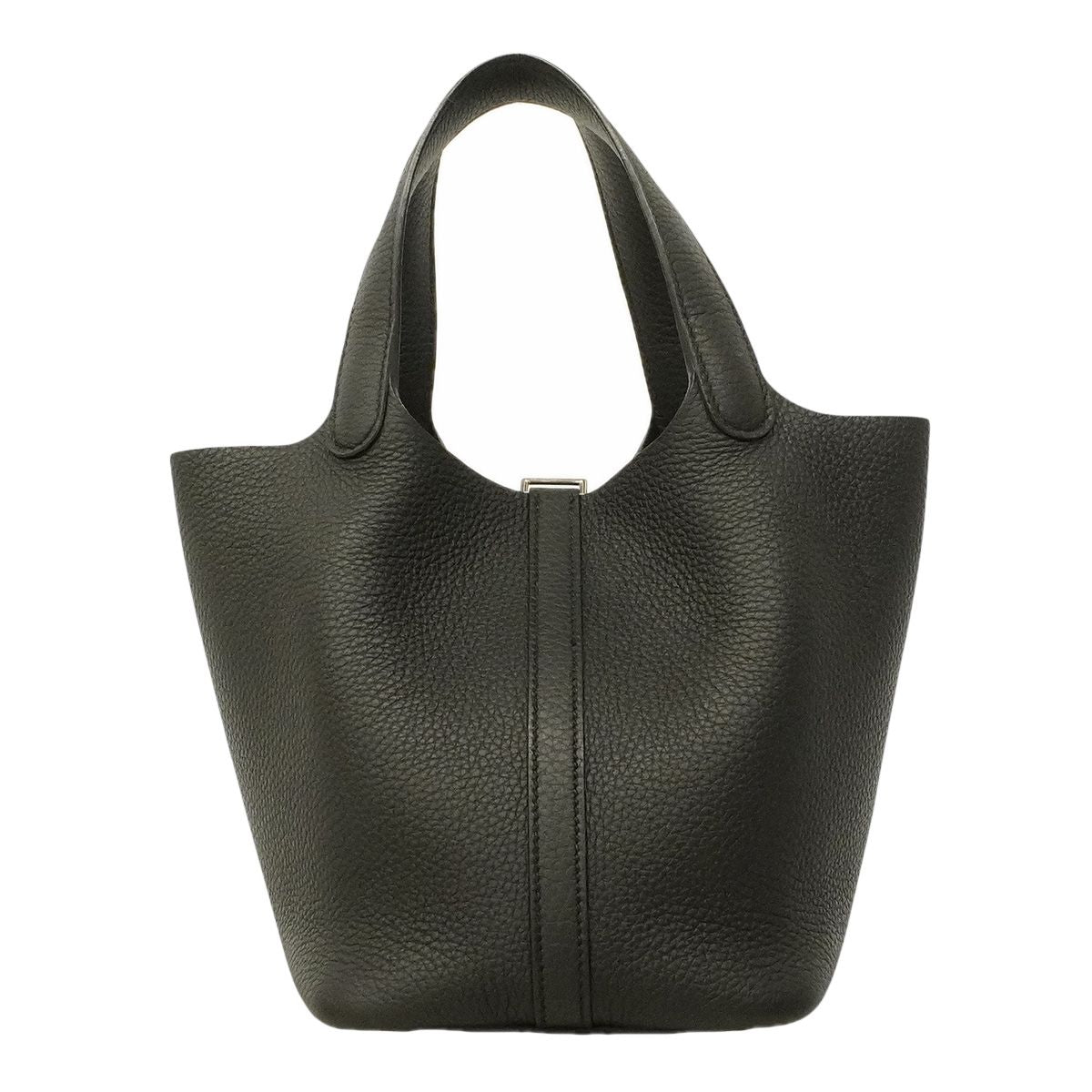 Hermes Picotin Lock PM Taurillon Clemence Black Silver Handbag — view 8