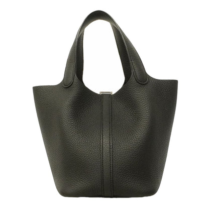 Hermes Picotin Lock PM Taurillon Clemence Black Silver Handbag — view 8