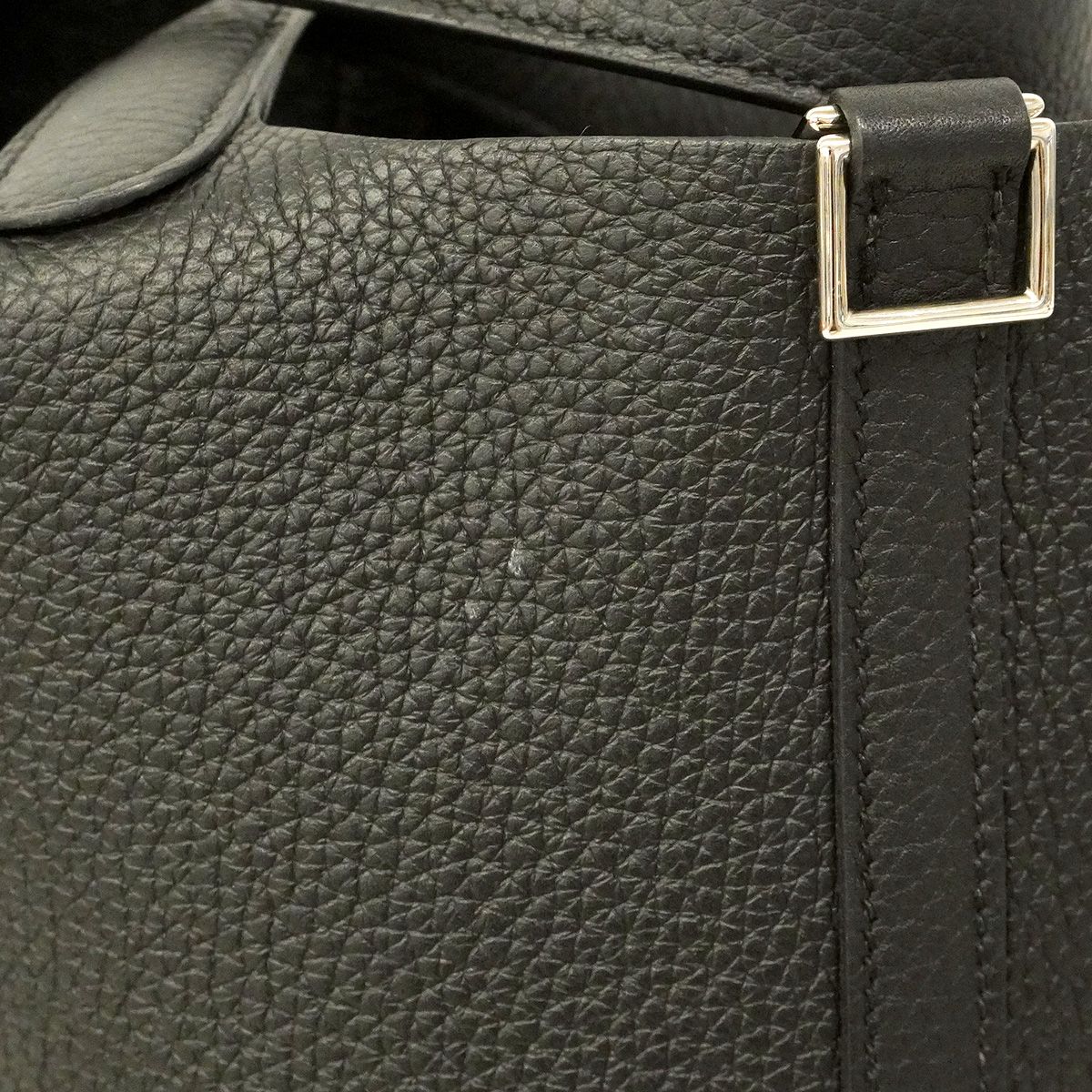Hermes Picotin Lock PM Taurillon Clemence Black Silver Handbag — view 7