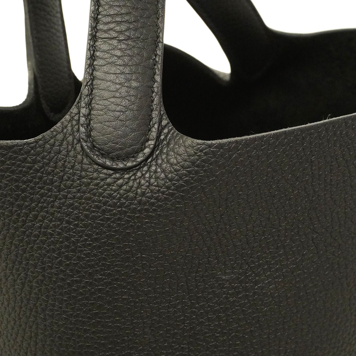 Hermes Picotin Lock PM Taurillon Clemence Black Silver Handbag — view 6