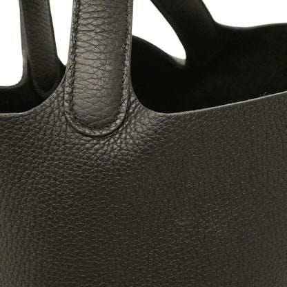 Hermes Picotin Lock PM Taurillon Clemence Black Silver Handbag — view 6