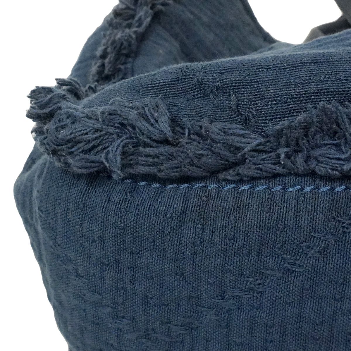Chanel Chain Tote Bag Deauville Cotton Navy Silver 2-Way — view 6