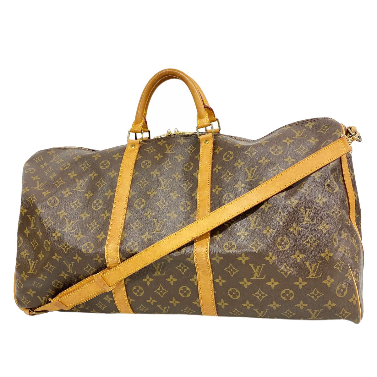 Louis Vuitton Boston Bag Monogram Keepall Bandouliere 60 Brown