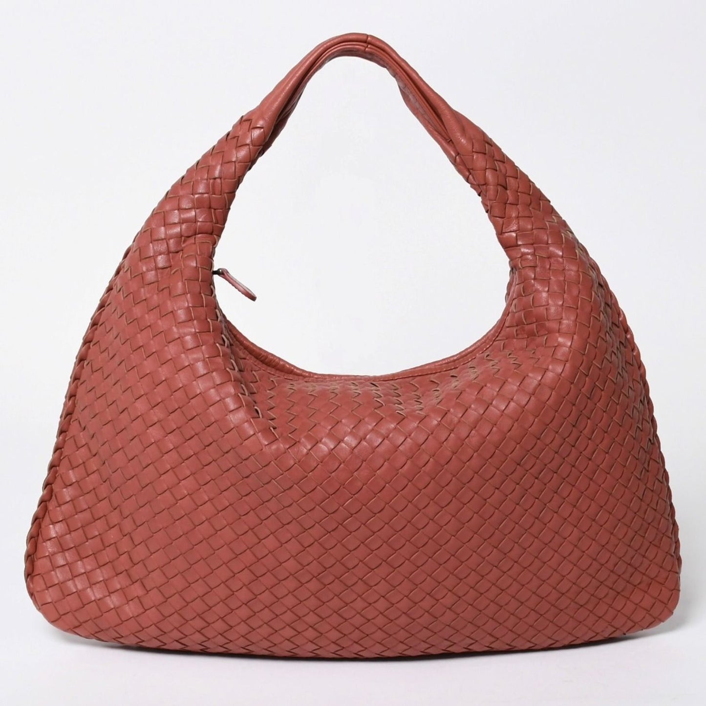 Bottega Veneta Intrecciato Hobo Shoulder Bag Pink Leather