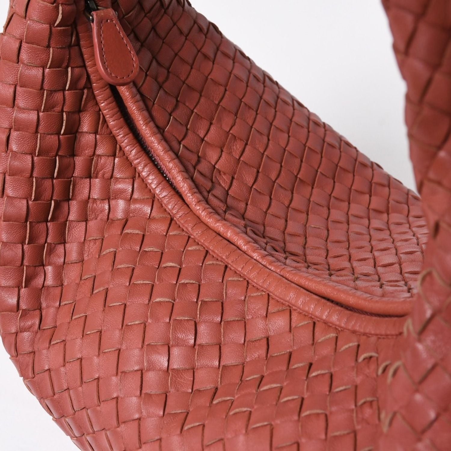 Bottega Veneta Intrecciato Hobo Shoulder Bag Pink Leather — view 8