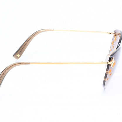 Louis Vuitton Desmayo Cat Eye Rimless Sunglasses Brown Monogram Flower Gold — view 4