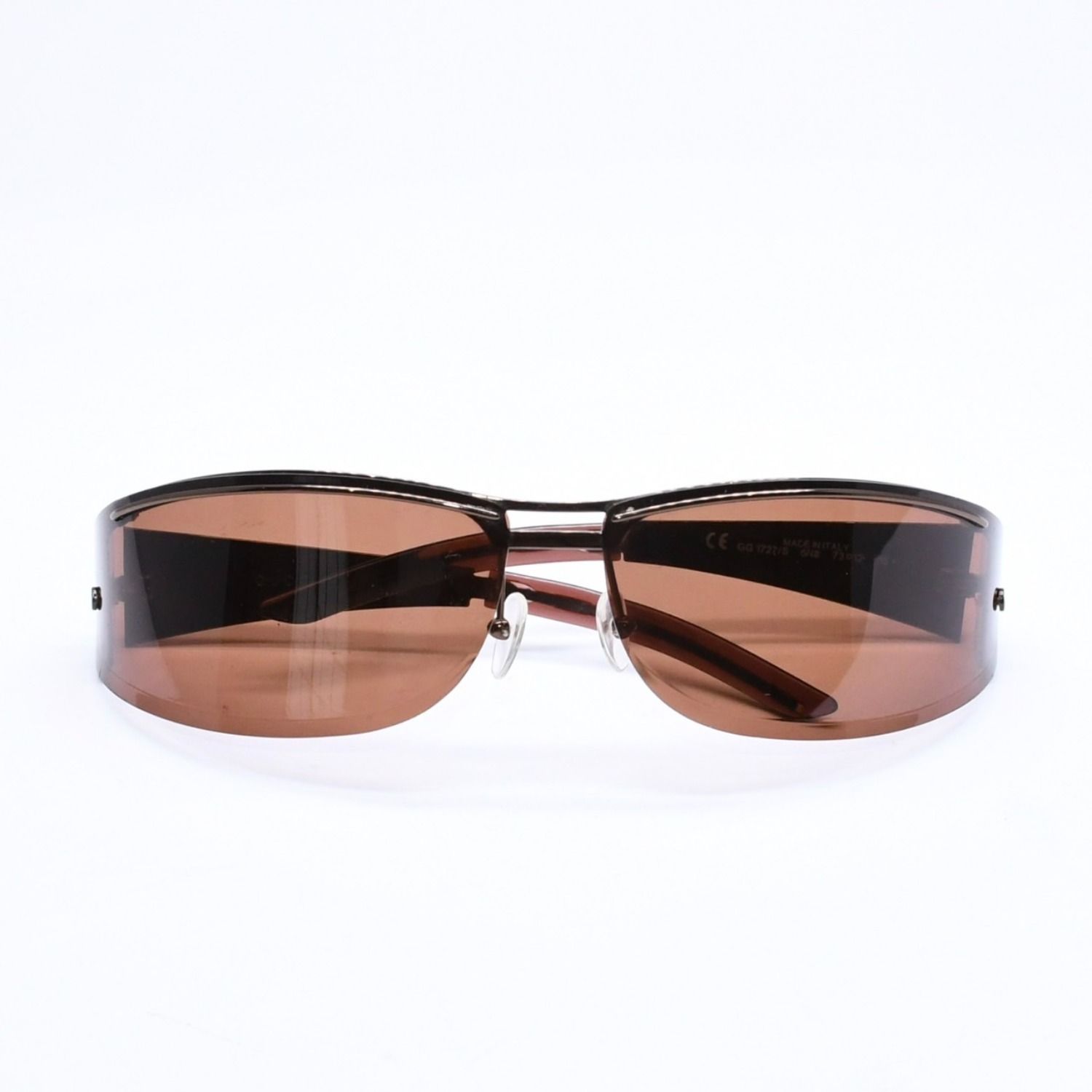 Gucci Shield Sunglasses Eyewear S Brown Metal — view 2