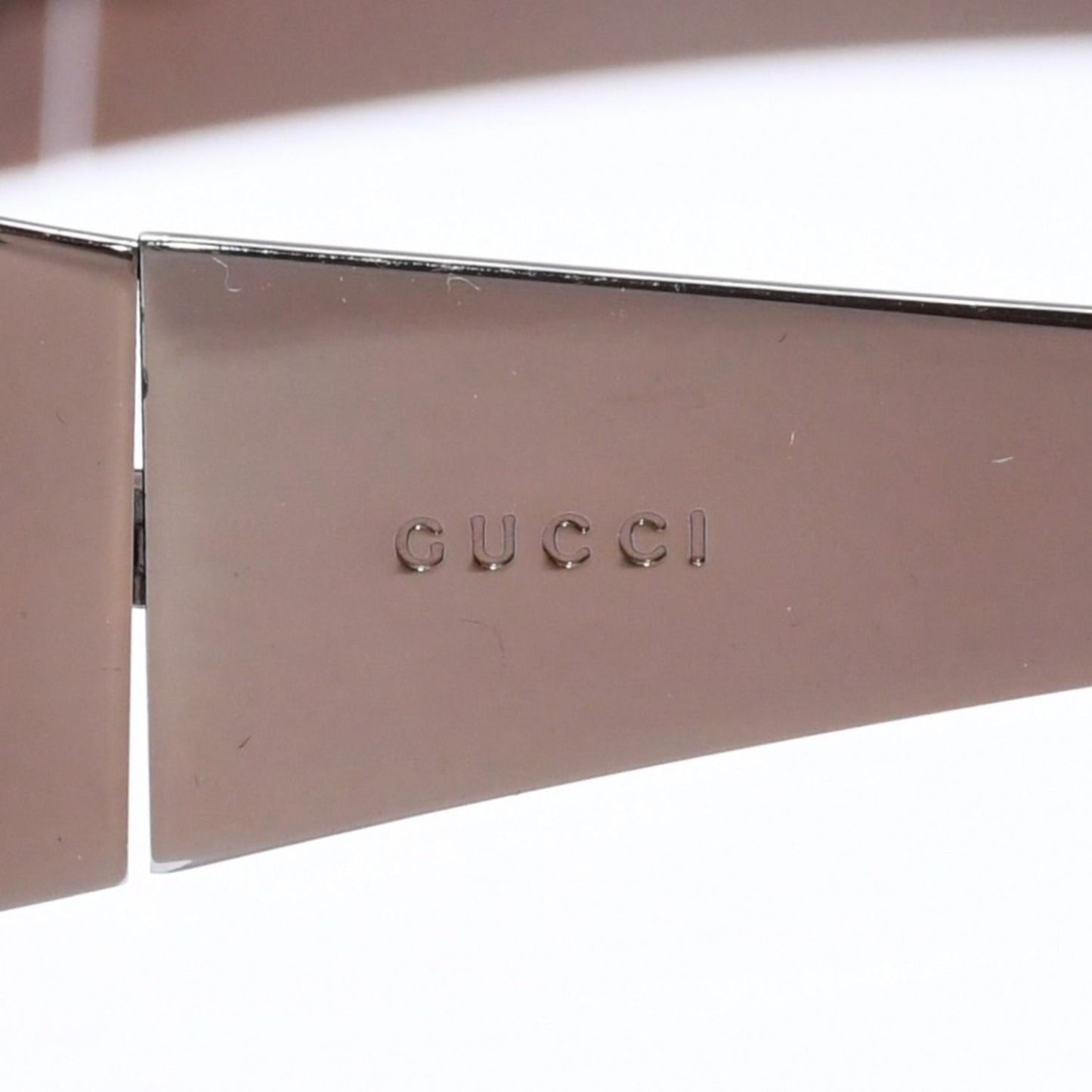 Gucci Shield Sunglasses Eyewear S Brown Metal — view 7
