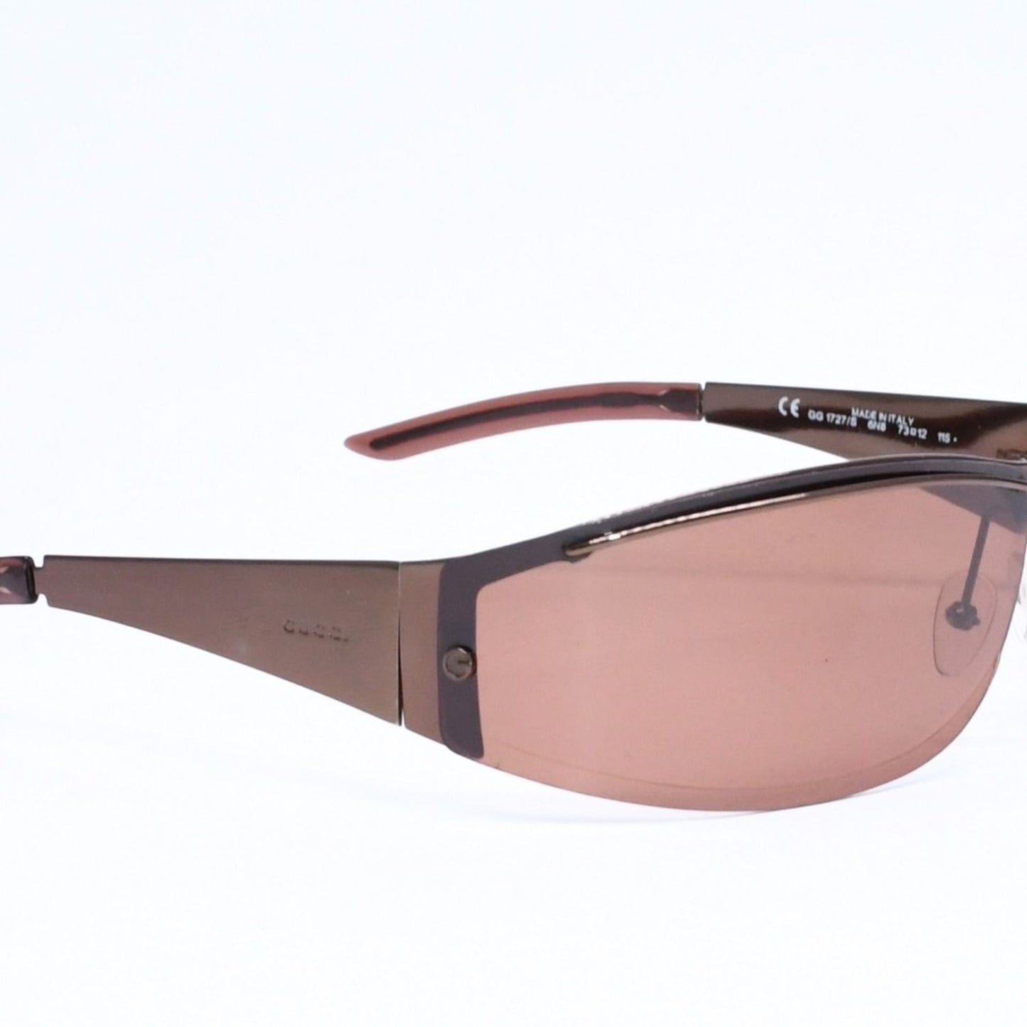 Gucci Shield Sunglasses Eyewear S Brown Metal — view 4