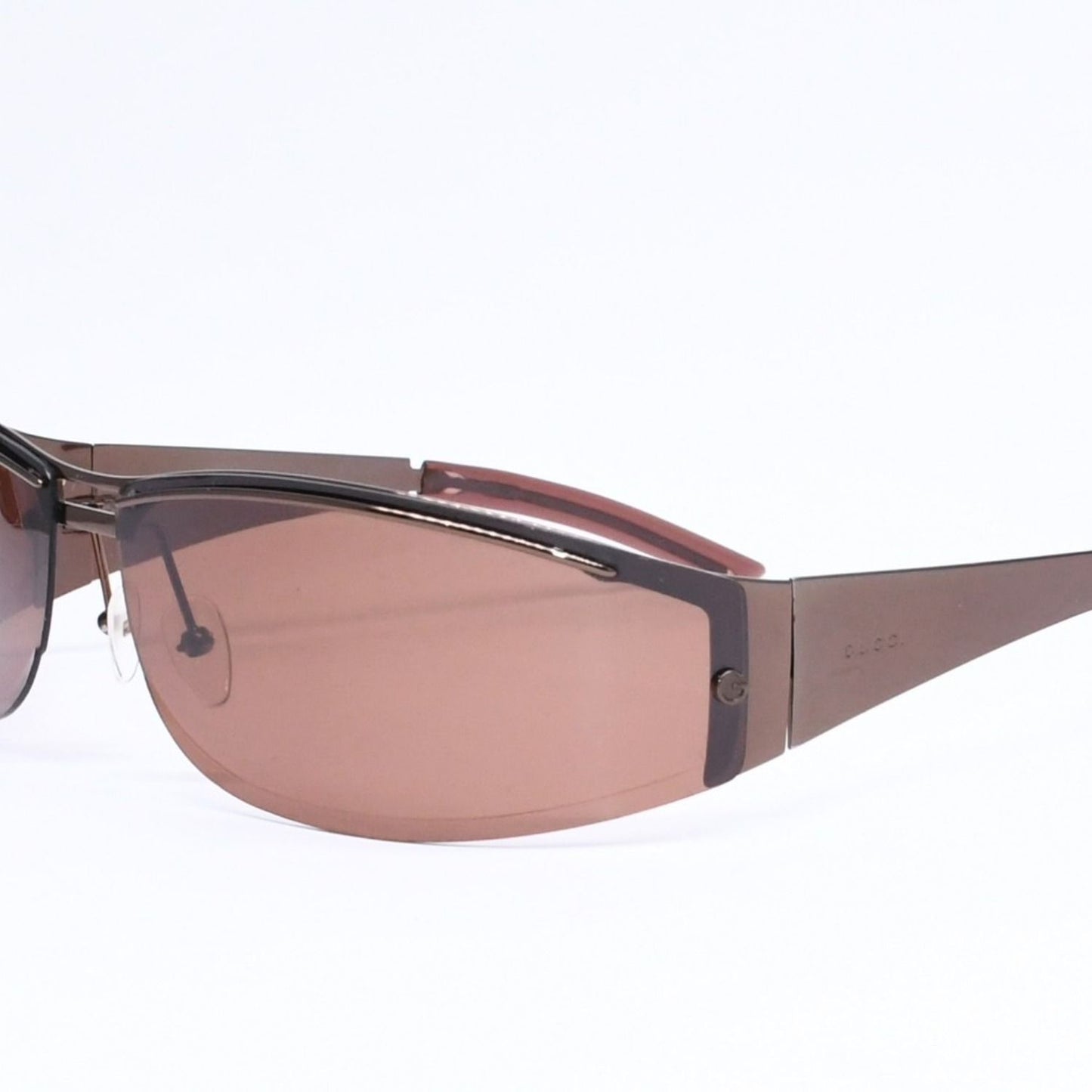 Gucci Shield Sunglasses Eyewear S Brown Metal — view 3