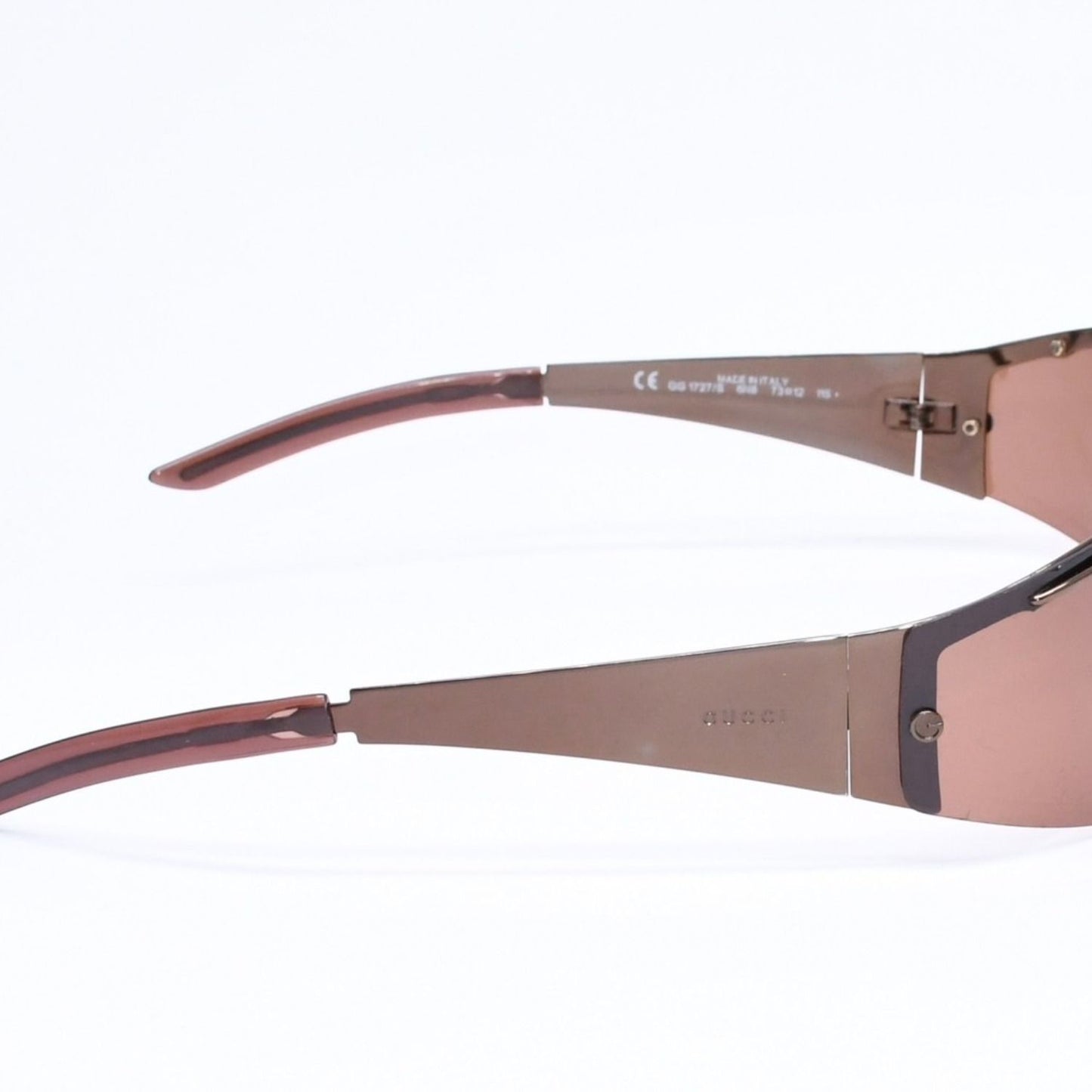 Gucci Shield Sunglasses Eyewear S Brown Metal — view 5