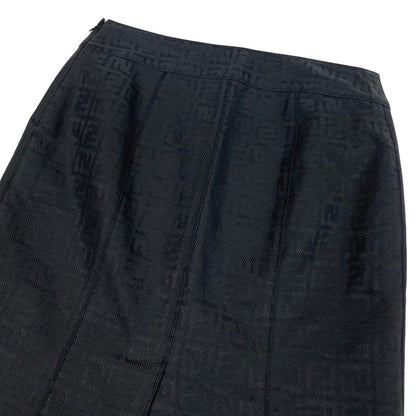 Fendi Ih 11 New in Zucca Pattern Tight Skirt Black 40 — view 5
