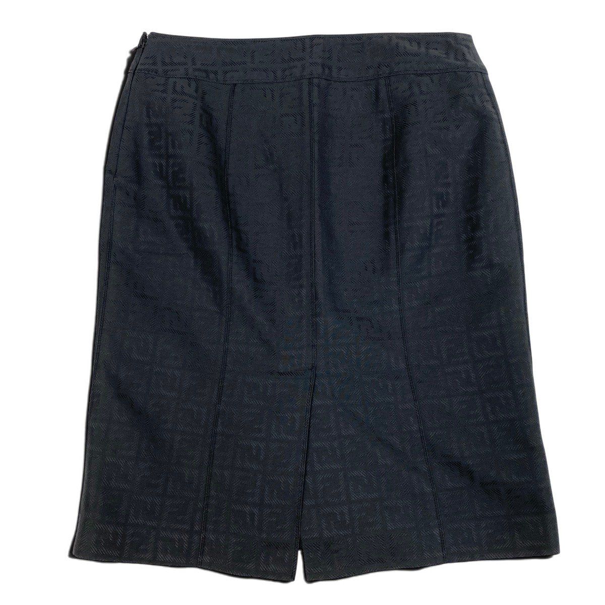 Fendi Ih 11 New in Zucca Pattern Tight Skirt Black 40 — view 3