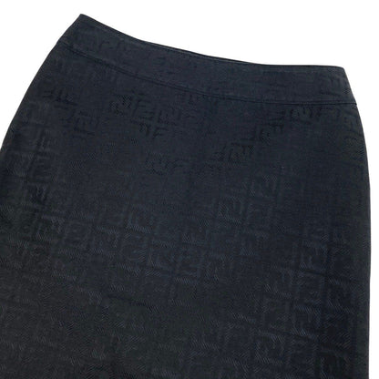 Fendi Ih 11 New in Zucca Pattern Tight Skirt Black 40 — view 4