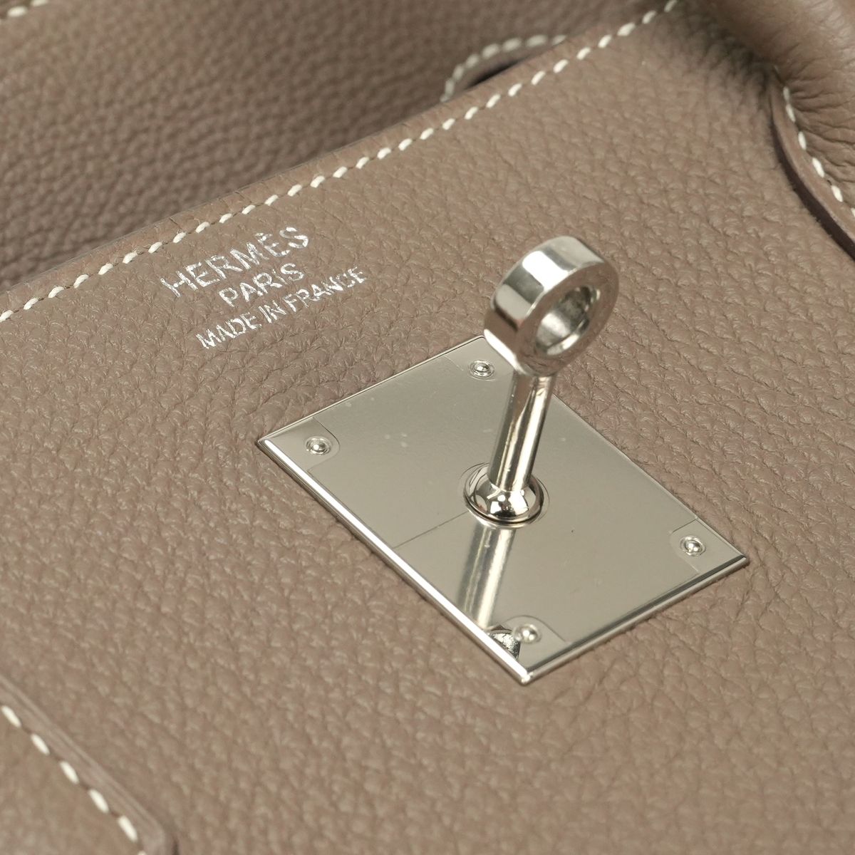 Hermes Birkin 40 Tote Bag Togo Etoupe Gray Silver Handle — view 8