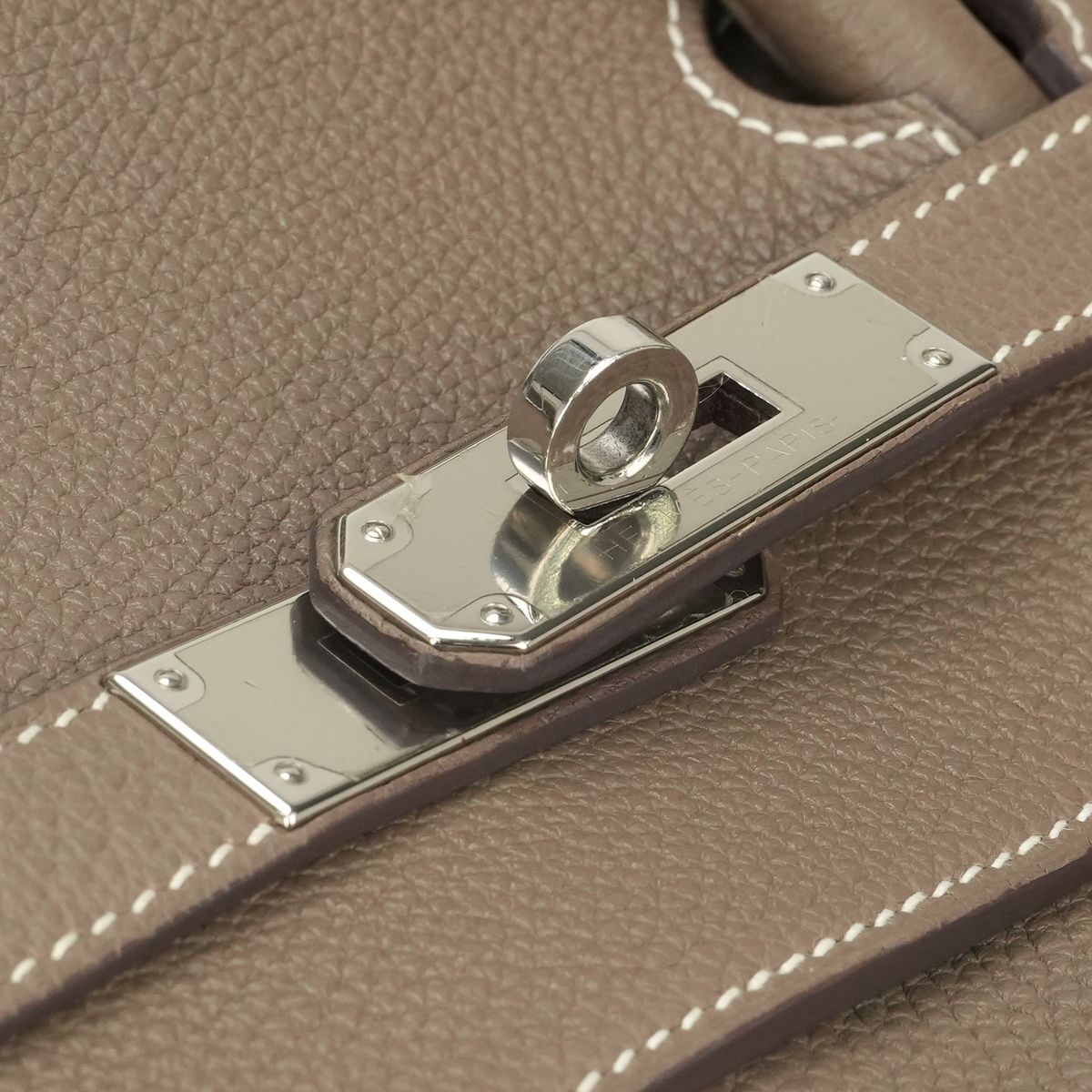 Hermes Birkin 40 Tote Bag Togo Etoupe Gray Silver Handle — view 7