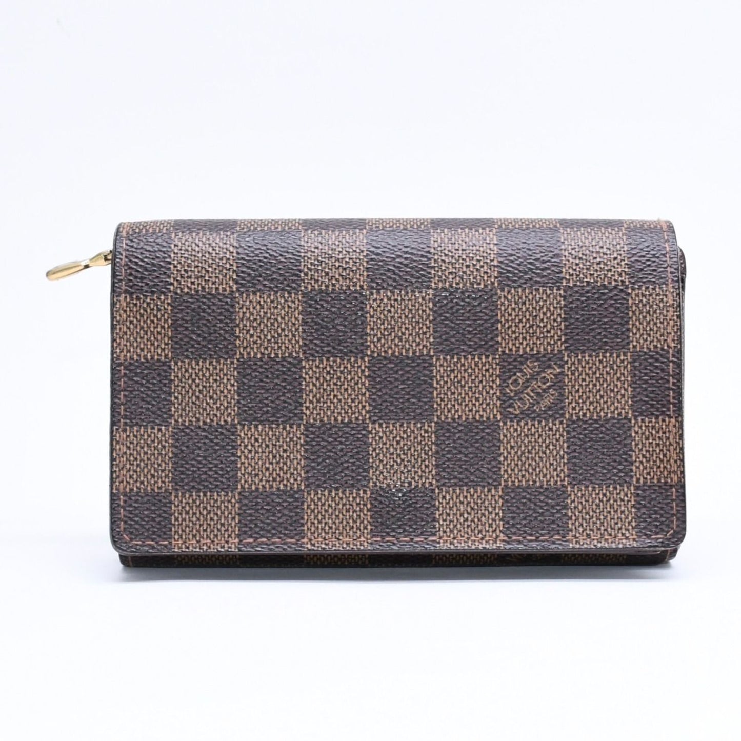 Louis Vuitton Porte Monnaie Pied Tresor Bifold Wallet Damier Ebene Canvas