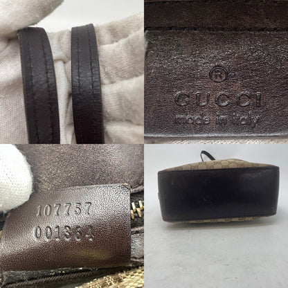 Gucci GG Canvas Tote Bag Leather Detail Brown GH 96 — view 4