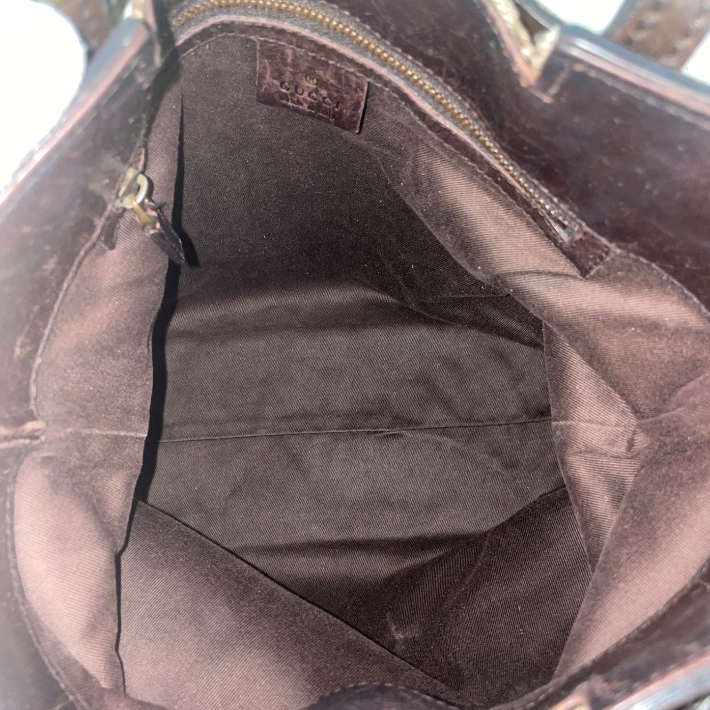 Gucci GG Canvas Tote Bag Leather Detail Brown GH 96 — view 7