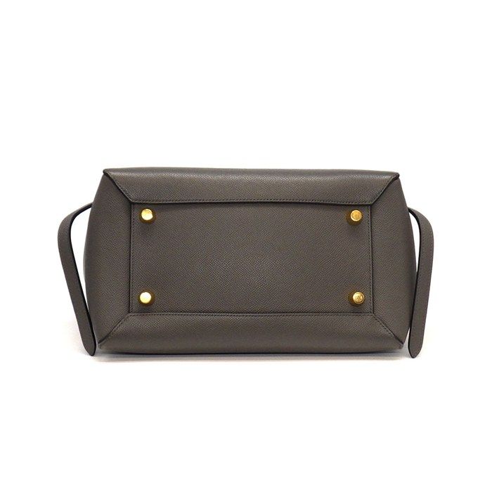 Celine Handle Shoulder Bag Mini Gray Calfskin Gold — view 4