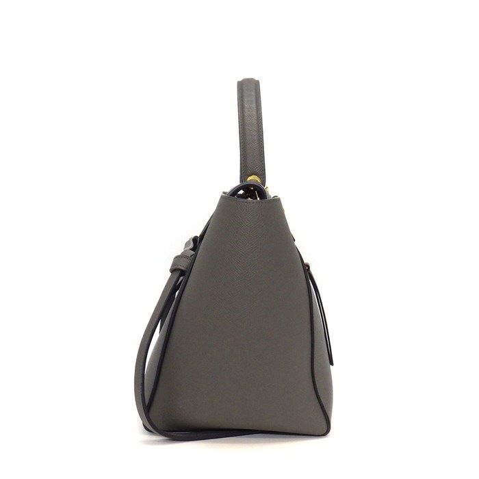 Celine Handle Shoulder Bag Mini Gray Calfskin Gold — view 3
