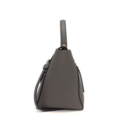 Celine Handle Shoulder Bag Mini Gray Calfskin Gold — view 3