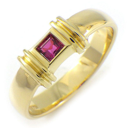 Tiffany & Co Ring Stacking Band Square Cut Ruby 18K Yellow Gold