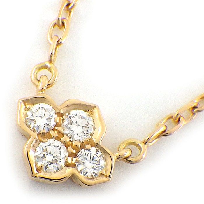 Cartier Necklace Hindu B Lotus Watermelon 4 Point Diamond 18K Pink Gold