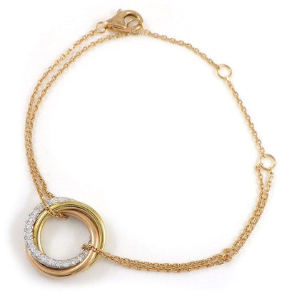 Cartier Bracelet Trinity Chain Three Color 25 Point Diamond Total 18K Pink Gold