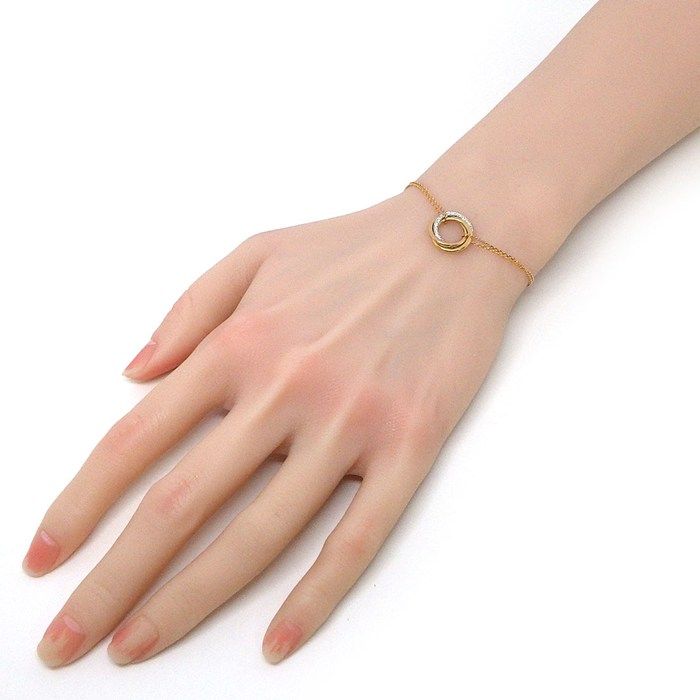 Cartier Bracelet Trinity Chain Three Color 25 Point Diamond Total 18K Pink Gold — view 6